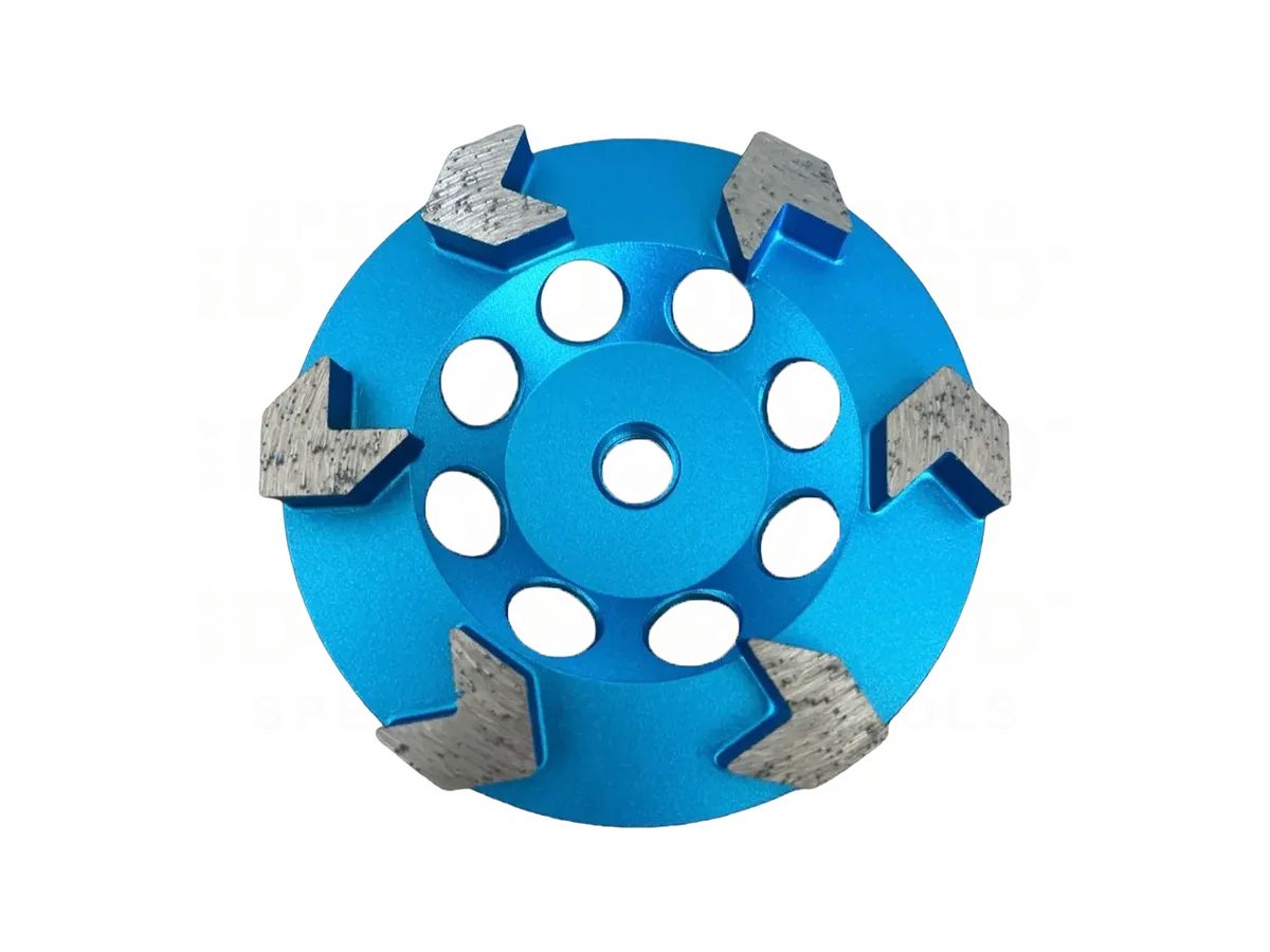 5" Cup Wheels - 6 Arrow Sgement with 5/8" - 11 Thread